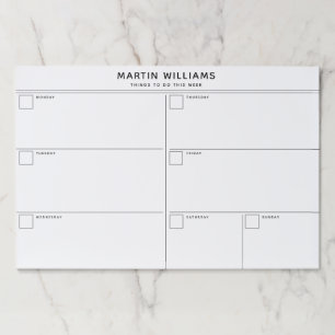 Minimalist Simple Weekly Organizer Paper Pad