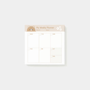 Minimalist Simple Weekly Planner Calendar Post-it Notes