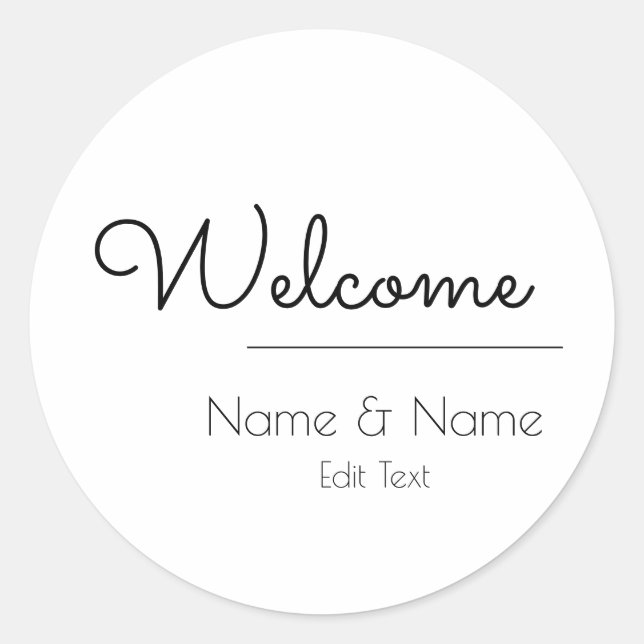 Minimalist, Simple, Welcome Stickers (Front)