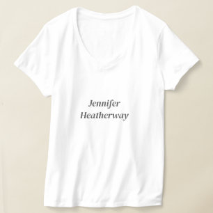 Minimalist simple white custom name T-Shirt