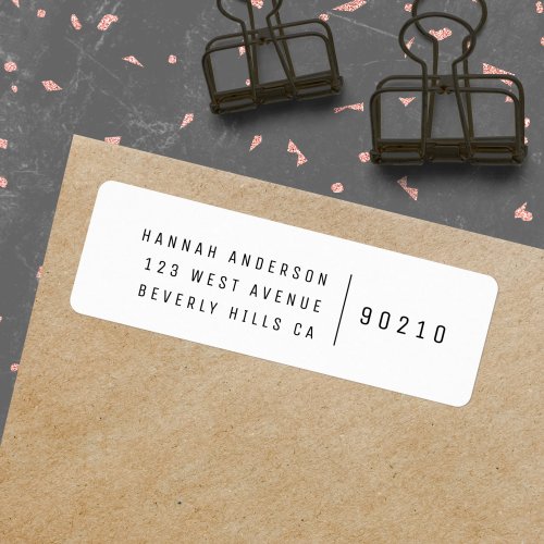 Minimalist  Simple White Stylish Modern Address Label
