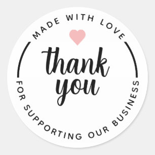 Minimalist Simple White Thank You Circle Sticker