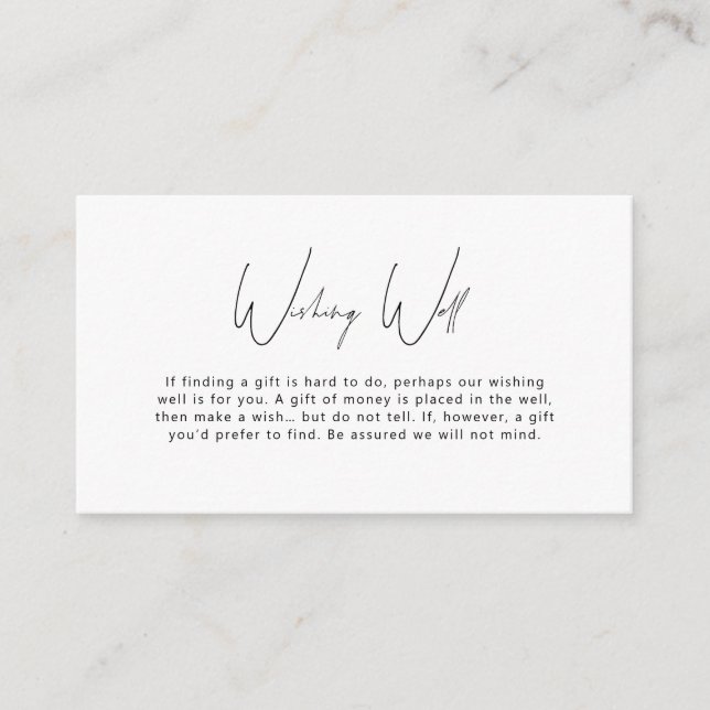 Minimalist Simple Wishing Well Enclosure Card (Front)
