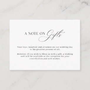 Minimalist Simple Wishing Well Note on gifts Enclosure Card