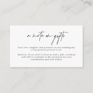 Minimalist Simple Wishing Well Note on gifts Enclosure Card