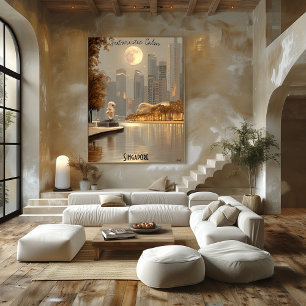 Minimalist Singapore Skyline – Asian City Art Poster