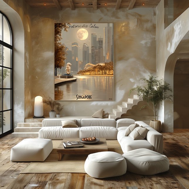 Minimalist Singapore Skyline – Asian City Art Poster (Creator Uploaded)