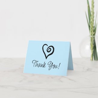 Minimalist Single Heart Spiral on Pastel Blue