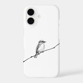 Minimalist Single Line Drawing of a Bird on a Bran iPhone 17 Case
