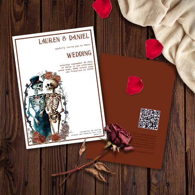 Minimalist Skeleton Couple Wedding Invitation (Creator Uploaded)