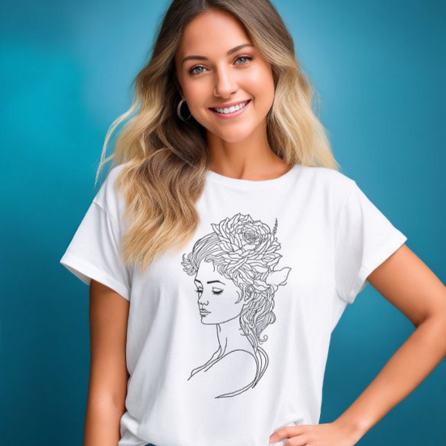 Minimalist Sketch Face Portrait Line Art Drawing T-Shirt (Minimalist Sketch Face Portrait Line Art Drawing T-Shirt)