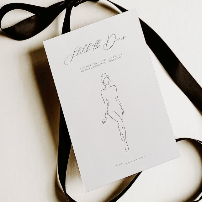 Minimalist Sketch The Dress Bridal Shower Game (Creator Uploaded)