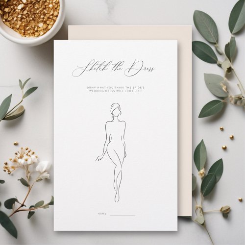 Minimalist Sketch The Dress Bridal Shower Game
