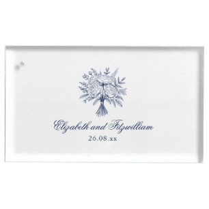 Minimalist Sketched Bridal Bouquet Table Card Place Card Holder