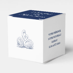 Minimalist Sketched Love Swans Wedding Favor Boxes