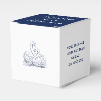 Minimalist Sketched Love Swans Wedding Favor Boxes