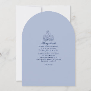 Minimalist Sketched Love Swans Wedding Photo Thank Invitation