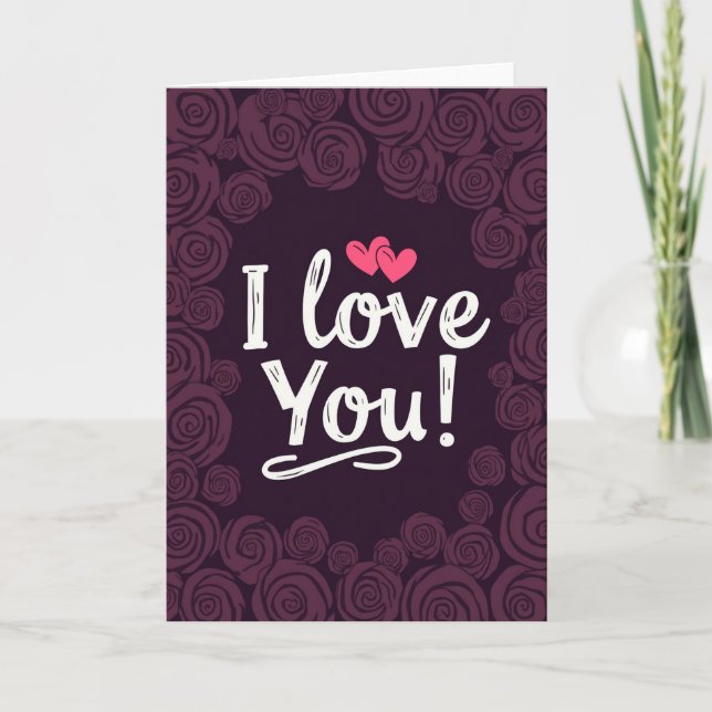 Minimalist Sketched Rose Love Card (Front)