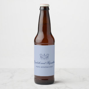 Minimalist Sketched Wedding Dinner Night Beer Bottle Label