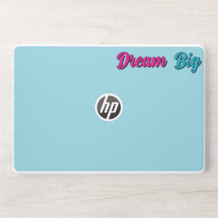 Minimalist Sky Blue Dream Big Quote Laptop Skin -