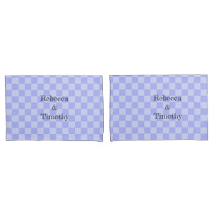 Minimalist Sky Blue Pattern Custom Text  Pillow Case