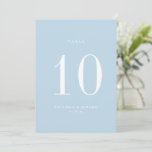 Minimalist Sky Blue Wedding Table Number Card<br><div class="desc">Modern Minimalist Sky Blue,  wedding table number card. Please note that table number cards must be numbered and added to your cart individually.</div>