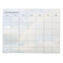 Minimalist sky Monthly planner, custom title
