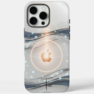 Minimalist Slate Blue Wave Design, Customizable  iPhone 16 Pro Max Case