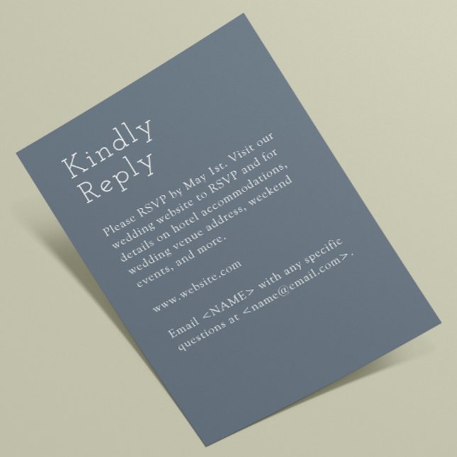 Minimalist Slate Gray Wedding RSVP Card (Creator Uploaded)