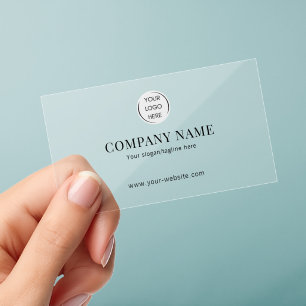 Minimalist Sleak Logo Transparent Clear Business Cards