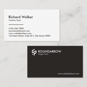 Minimalist Sleek Professional Modern Black White Business Card