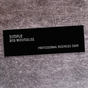Minimalist slim black mini business card