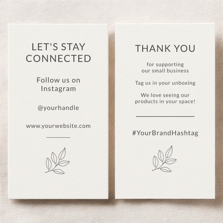 Minimalist Small Business Lets Stay Connected Business Card