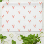 Minimalist Small Red Lobster Pattern   Kitchen Towel<br><div class="desc">Minimalistic modern trendy little lobsters pattern. Lobster-themed interior design home decor. Tiny algae ocean forest lobster pattern from the coral reef.</div>