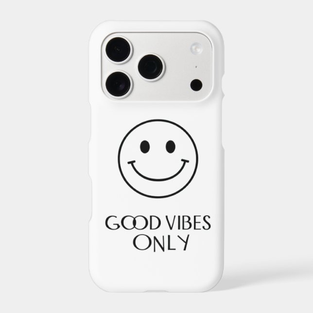 Minimalist Smiley Face "Good Vibes Only" Phone Cas iPhone Case (Back)