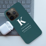 Minimalist Smoke Green Modern Large Initial iPhone 15 Pro Case<br><div class="desc">A minimalist vertical design in an elegant style with a dusky green feature color and large typographic initial monogram. The text can easily be customized for a design as unique as you are!</div>