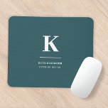 Minimalist Smoke Green Modern Large Initial Mouse Pad<br><div class="desc">A minimalist vertical design in an elegant style with a dusky green feature color and large typographic initial monogram. The text can easily be customized for a design as unique as you are!</div>