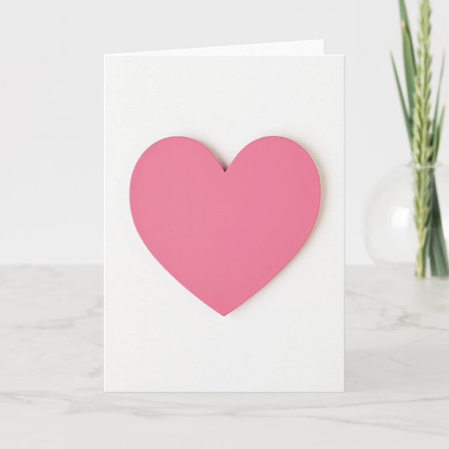 Minimalist Smooth Pink Heart Card (Front)