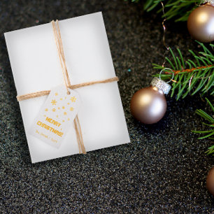 Minimalist snow personalized burgundy foil gift tags