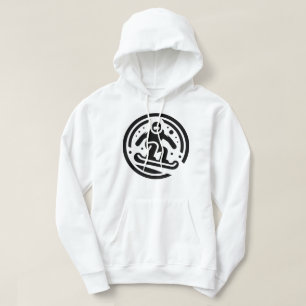 Minimalist Snowboarder Freestyle Jump Black-White Hoodie