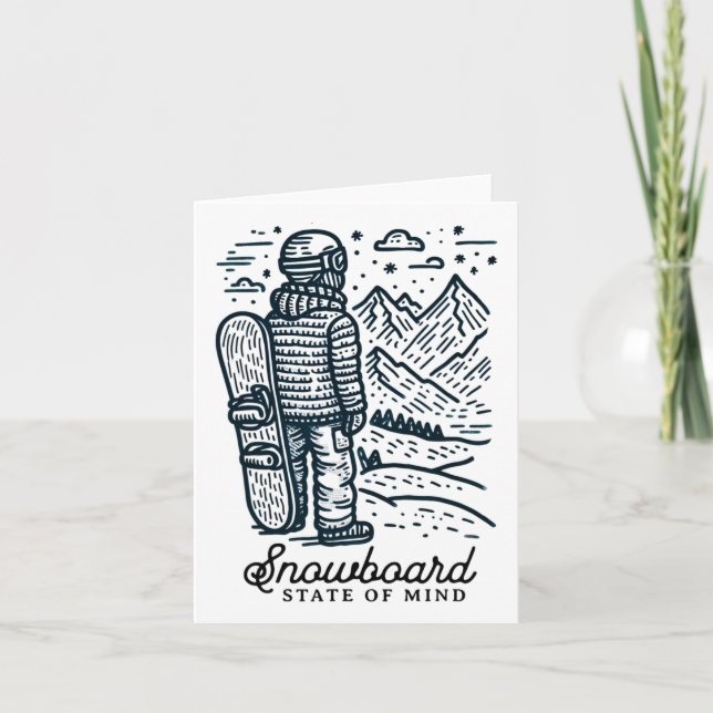 Minimalist Snowboarder – Mountain Adventure Snowbo Card (Front)