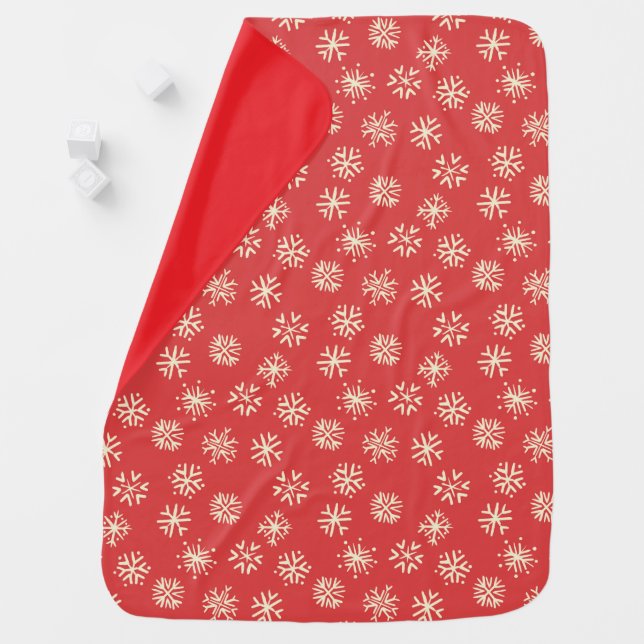 Minimalist Snowflake Christmas Baby Blanket (In Situ)