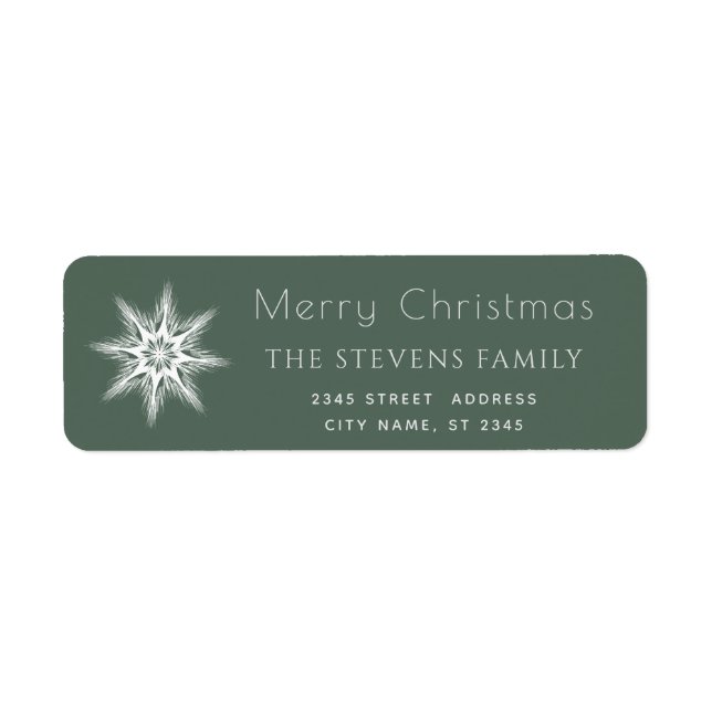 Minimalist snowflake  Merry Christmas Christmas Label (Front)