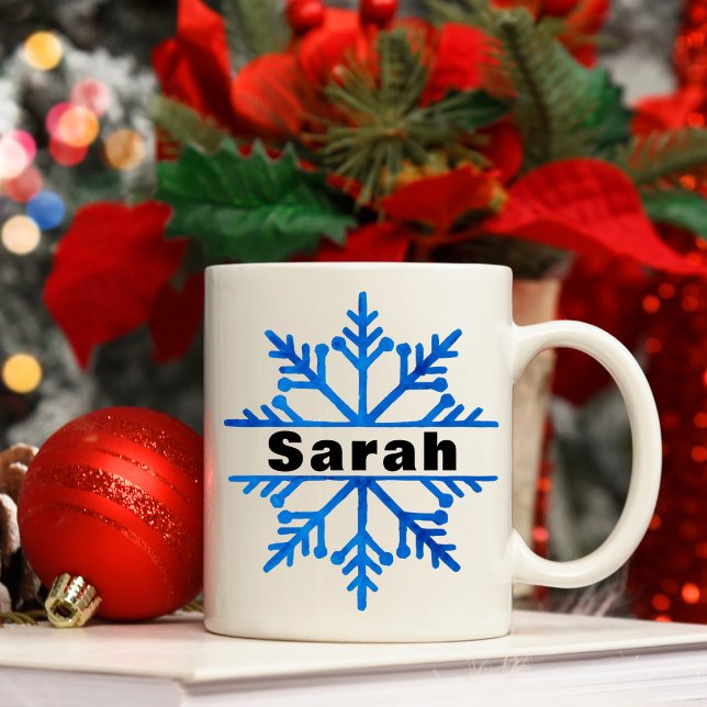Minimalist Snowflake Personalized Christmas Coffee Mug (Minimalist Snowflake Personalized Christmas Coffee Mug
)