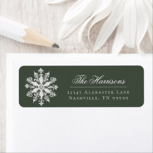 Minimalist Snowflake Wedding Address   Green Label