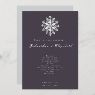Minimalist Snowflake Wedding Plum Purple Program