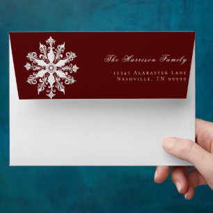 Minimalist Snowflake Wedding   Red Envelope