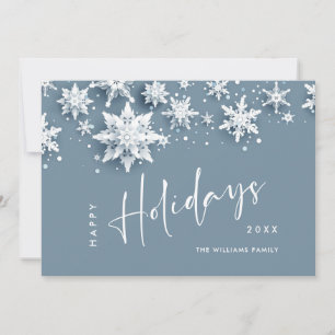 Minimalist Snowflakes Christmas Greeting Holiday Card