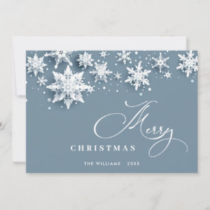 Minimalist Snowflakes Christmas Greeting Holiday Card