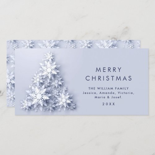 Minimalist Snowflakes Christmas Tree Greeting Holiday Card